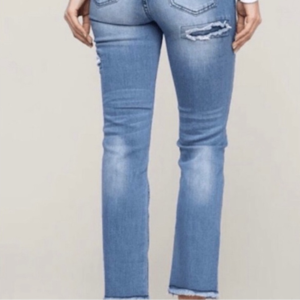 Distressed Patch Crop Jeans - Size 8 - image 3
